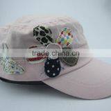 Ladies Applique Floral Military Cap thumbnail-6