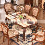 Commercial Furniture Artificial Marble Top Rectangle Pedestal Dining Table thumbnail-1