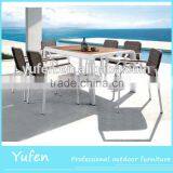 Cheap Wholesale Aluminum Leg Table and Rattan Chair Parts Furniture