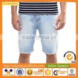 Wholesale Apparel Distressed Stretch Slim Bleach Wash Denim Jeans Shorts For Men thumbnail-2