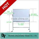 Double sides magnetic mobile whiteboard with wheels