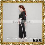 2016 Fashion Black Sleeves Dress Black Vegan Dress Modest Dress thumbnail-1