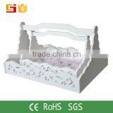 Set of 2white Color Natural Wood Basket With Handle Decorative Baskets for Wedding for Gift thumbnail-1