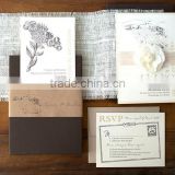 Newmengxing handmade rustic wedding invitation card