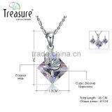 Body Jewelry Geometric Zircon Copper Link Chain Necklace and Earring Jewelry Set for Braide thumbnail-5