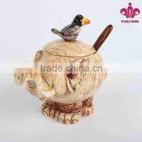 Ceramic Elephant Honey Jars With Spoon