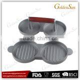 Aluminium Double Hamburger Press with Wood Handle