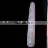 Natural Rock Rose Crystal Quartz Massage Wand