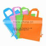 Promotional Reusable Backpack Shopping Bag, Cheap Logo Non Woven Drawstring Bag, Drawstring Backpack Bag With Handle thumbnail-1