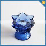 Machine Made Blue Lotus Flower Shaped Candle Holder