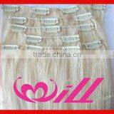 Remy Human Hair Clip in Extension Blonde Full Head Clip in Hair Extensions 7pieces