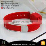 China supplier Toppano jewelry CZ stone bio magnetic silicone energy bracelet cheap custom stainless steel silicone bracelet