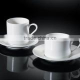 H5641 high quality white porcelain round elegant tea cup and saucer