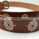 Tan Color Cheap Price PU Faux Leather Belt for Pants thumbnail-3