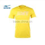 ERKE 100%polyester mens summer quick dry round neck sports short sleeve t shirt with letter printting cheap wholesale