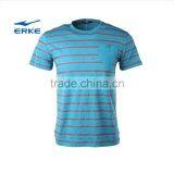 ERKE 2015 Mens Summer Casual Round Neck T-shirt With Personaliz Stripe Breathable Cotton t Shirt With Front Pocket Wholesale/OEM thumbnail-1