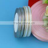 China Factory Custom Silver and Metallic Edges Brown Satin Ribbon 6mm Width thumbnail-6