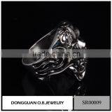 Stainless Steel Titanium Skull Head Ring/The Expendables Skull Ring Wholesale thumbnail-2