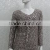 Women's knitted cable sweater pulover in father yarn