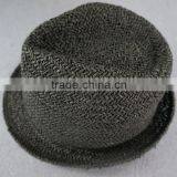 handmade corchet black paper grass straw jazz fedora top hats