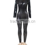 Wholesale and retail very good quality cheap black leather bodysuit