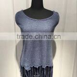 BGAX16091 Fashion Women Knitted Cashmere Poncho With Fringe Slim Fit Shawl