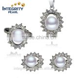 Freshwater pearl set 8.5-9mm button more popular white color pearl set