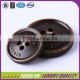 Brown 4 Holes Sewed Custom Logo Engraved Resin Fashion Button thumbnail-3