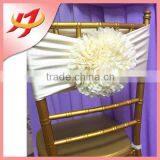 Wholesale Champagne Wedding Rosette Decoration Chair Sash Fabric thumbnail-3
