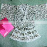 Japanese Summer 100%cotton Cute Kimono Kids Yukata Twinset Bath Robe Flower Customize Ethnic Costume Performance Wear thumbnail-4