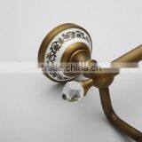 2016 New Design Bathroom Brass ,ceramic Double Towel Bar/ Towel Rod / Towel Rail Accessories With Crystal Hook thumbnail-3