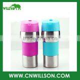 Stainless Steel Portable Thermos Mug Flask With Rubber Band