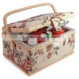 Classic Wooden Sewing Tool Box w/ Accessories thumbnail-1