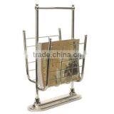 Golden Colored Chrome Magazine Display Stand thumbnail-1