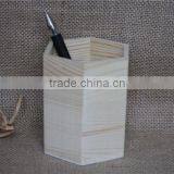 Unfinished Custom Students Wooden Pen Container thumbnail-4