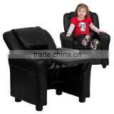 Black Kids Padded PU Leather Recliner Chair thumbnail-6