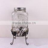 Colored Glass Beverage Jar With Pump thumbnail-6