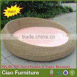 Bedroom Wicker Furniture Sofa Bed Rattan KD Big Round Bed thumbnail-1