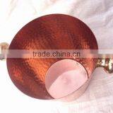 100% COPPER HAMMERED FINISH WINE COOLER BUCKET WITH BRASS HANDLE thumbnail-3