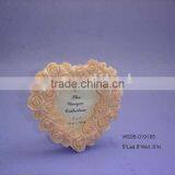 Polyresin Heart-Shaped Pink Flower Wedding Photo Frame thumbnail-1