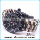 Multifunction Outdoor Survival Waterproof Automatic 550 Paracord Watch With Firestarter Buckle for Men thumbnail-1