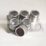 6 Pcs Spice Herb Use Airtight Magnet Spice Tin Jar Set With Tray thumbnail-4
