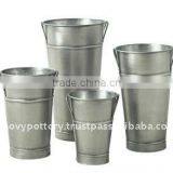 AQR Galvanized Zinc Vase,Galvanized Zinc Watering Can , Zinc Pot Planter, Zinc Planter for Gardening and Household thumbnail-1