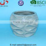 Wave Patterned Glazed Grey Table Ceramic Succulent Pots thumbnail-6