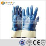 Sunnyhope Top Quanlity Blue Jersey Lined Safety Cuff Nitrile Gloves thumbnail-1
