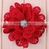 Hot Cutting Fabric Flower With Rhinestone Center for Kids Hair Accessories thumbnail-6