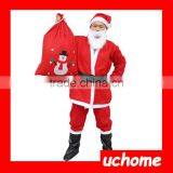 UCHOME 5 In 1 Red Men Santa Claus Costumes Christmas Clothes Male Cosplay Xmas Suit With Belt Beard Hat Pants thumbnail-6