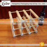 Natural Color 9 Bottles Wooden Wine Rack for Sale thumbnail-1