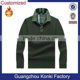 Blank Cotton Long Sleeve Polo Shirt thumbnail-1