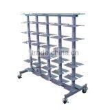 Silver Double Side Oval Tube Sport Shoe Shope Store Display Stand